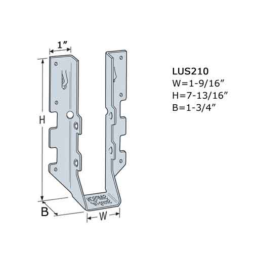 Simpson Strong-Tie LUS210 Dimensions
