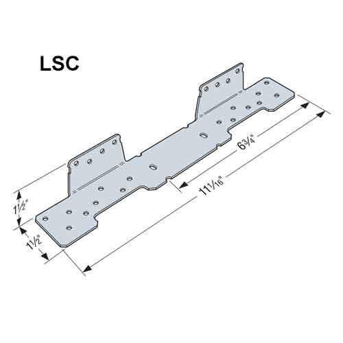 Simpson Strong-Tie LSC Adjustable Stringer Connector Dimensions