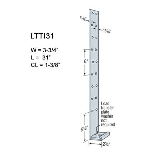 Simpson LTTI31 Tension Tie Dimensions