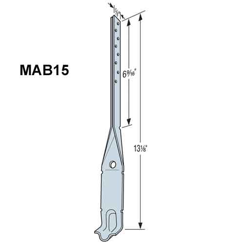 Simpson Strong-Tie MAB15 Mudsill Anchor Dimensions