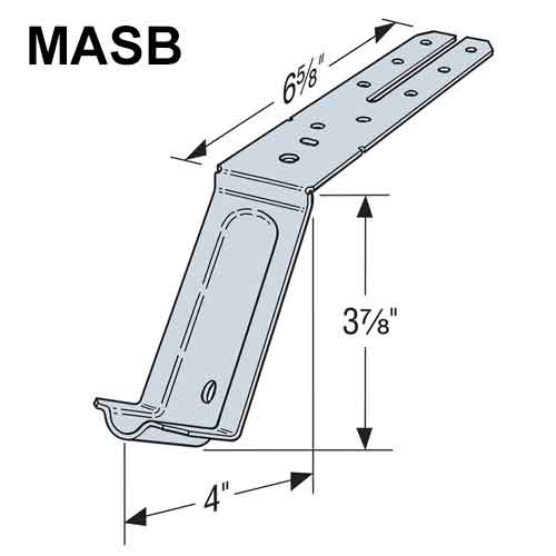 Simpson Strong-Tie MASB Mudsill Anchor Dimensions