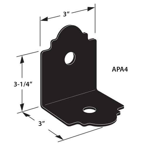 Simpson APA4 Outdoor Accents Dimensions