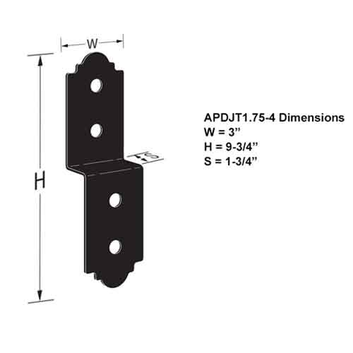 Simpson Strong-Tie APDJT1.75-4 Deck Joist Ties Dimensions