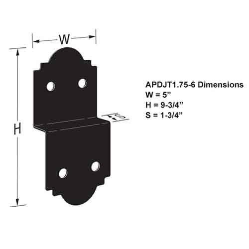 Simpson Strong-Tie APDJT1.75-6 Deck Joist Ties Dimensions