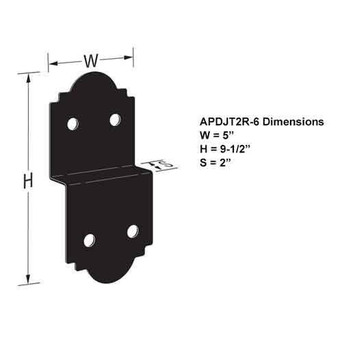 Simpson Strong-Tie APDJT2R-6 Deck Joist Ties Dimensions