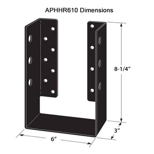 APHH610R Joist Hanger Dimensions