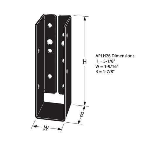 APLH26 Joist Hanger Dimensions