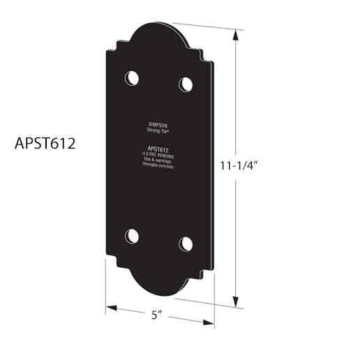 Simpson Strong-Tie APST612 Splice Strap - Dimensions