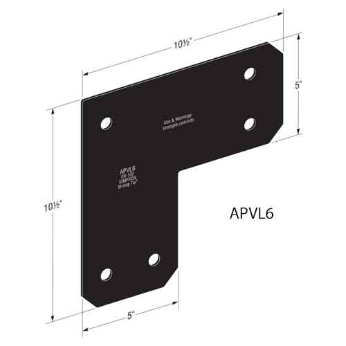 Simpson Strong-Tie APVL6 Avant Outdoor Accent L Angle Dimensions