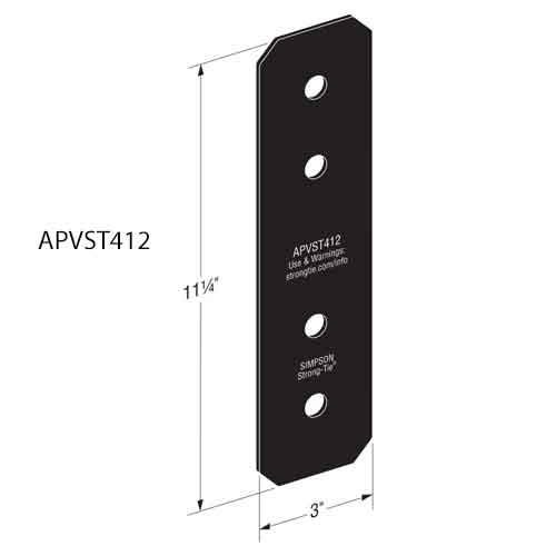 Simpson Strong-Tie APVST412 Splice Strap - Dimensions