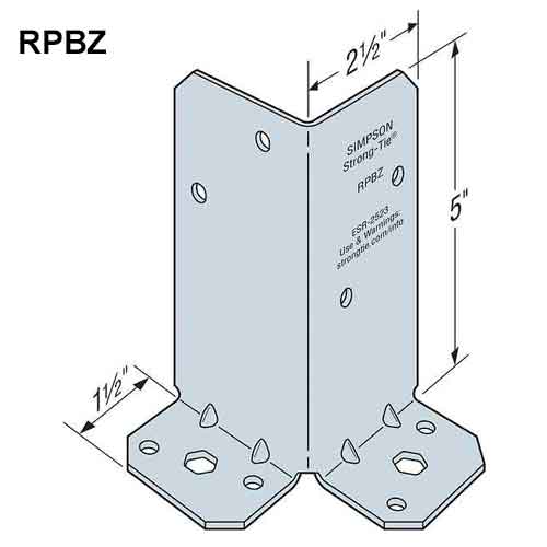 Simpson Strong-Tie RPBZ Retrofit Post Base - Dimensions