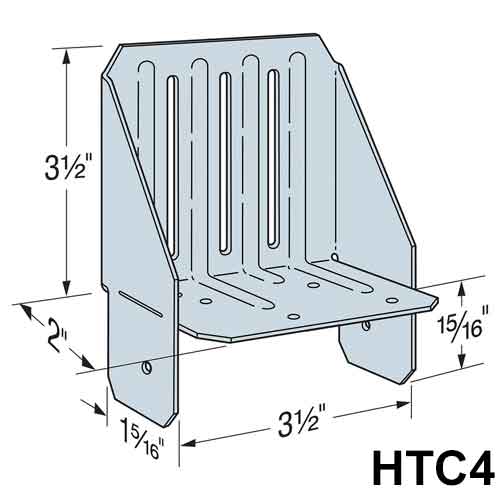 Simpson Strong-Tie HTC4 Heavy Truss Clip Dimensions