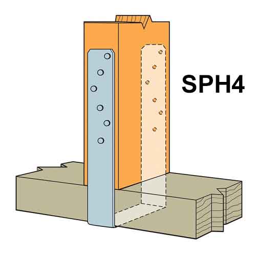 Simpson Strong-Tie SPH4 Heavy Stud Plate Tie - Sill Installed