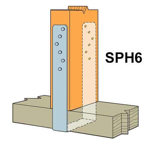 Simpson Strong-Tie SPH6 Heavy Stud Plate Tie - Sill Installed