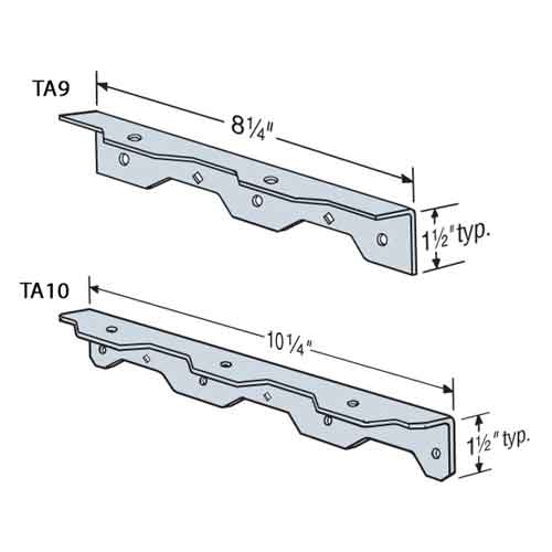 Simpson TA Series Stair Angle Dimensions