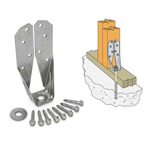 Simpson Strong-Tie DTT2SS Stainless Deck Tie Kit with 1-1/2" Screws