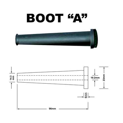 Superior Electric BOOT-A Strain Relief dimensions