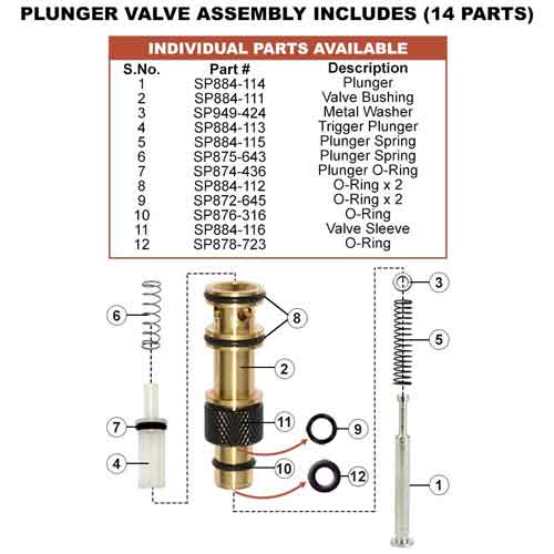 Superior Parts SP-P3 Plunger Valve Assembly - Details